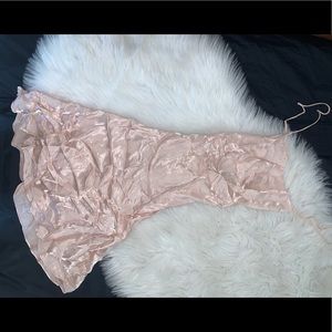 BOGO Cotton Candy LA blush rose satin dress NWT